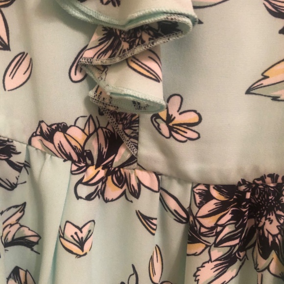 New Dynamite Light Blue Floral Spaghetti Strap Dress w/ Slip - Picture 5 of 5